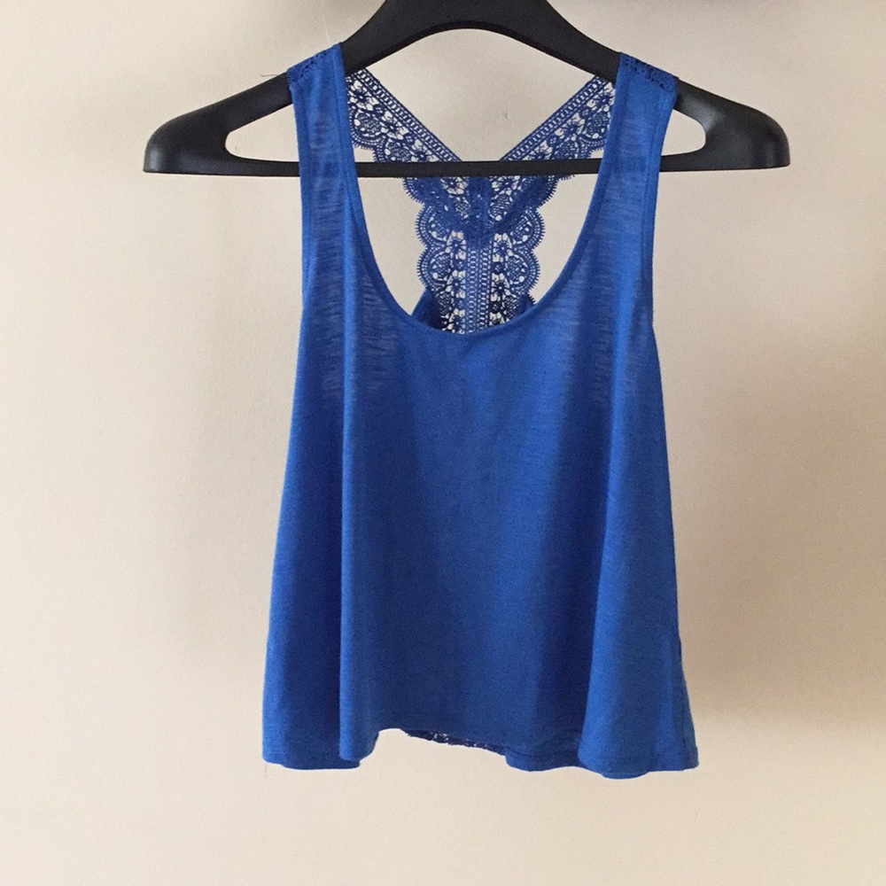 Royal blue lace tank